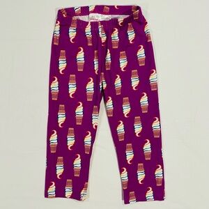 Hanna Andersson Capri Leggings Girls 12 150 Chasing Summer Purple Pops Ice Cream